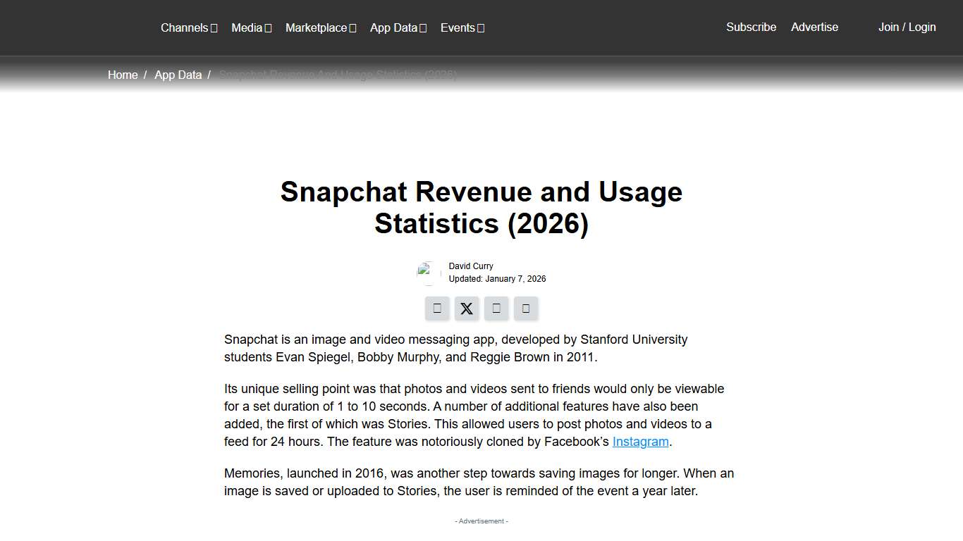 Snapchat Revenue and Usage Statistics (2026) - Business of Apps